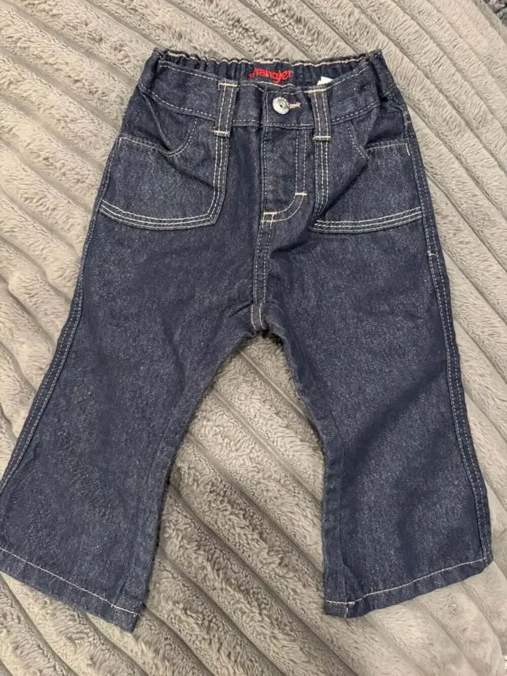 Wrangler Premium Baby Girls Jeans 18 Months Dark Wash Sparkle Metallic adjustabl